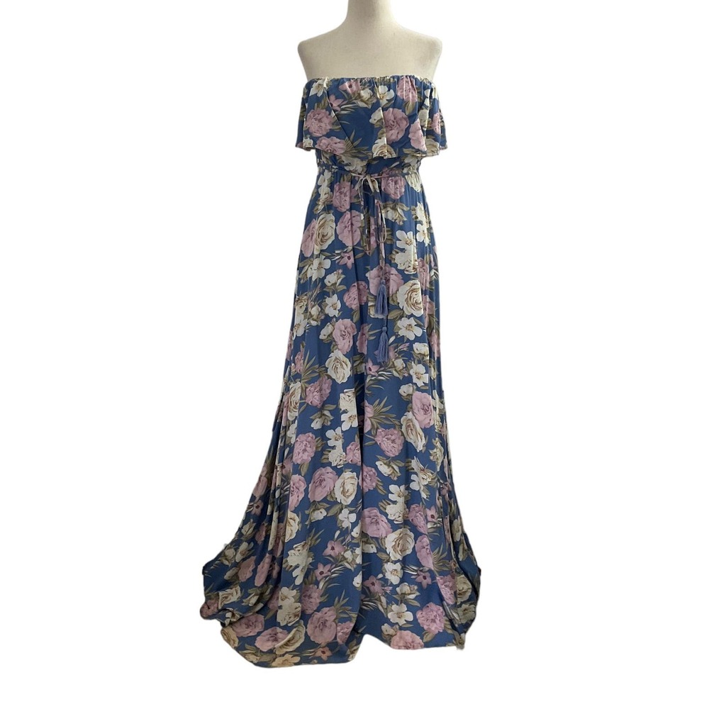 Big Hit Fashion Blue Flowy Maxi Dress Size S | 40-40